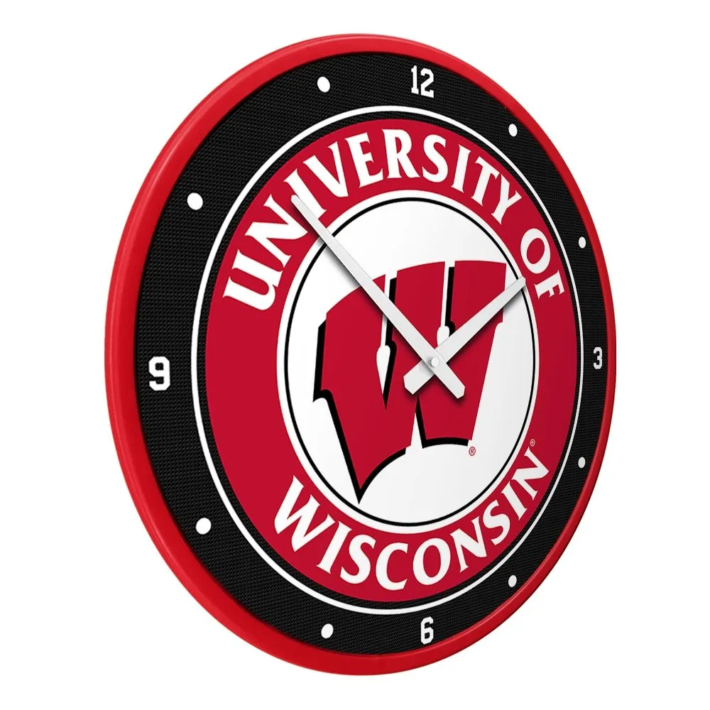 Wisconsin Badgers: Modern Disc Wall Clock