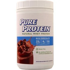Worldwide Sports Pure Protein Natural Whey Protein Rich Chocolate 1.6 lbs