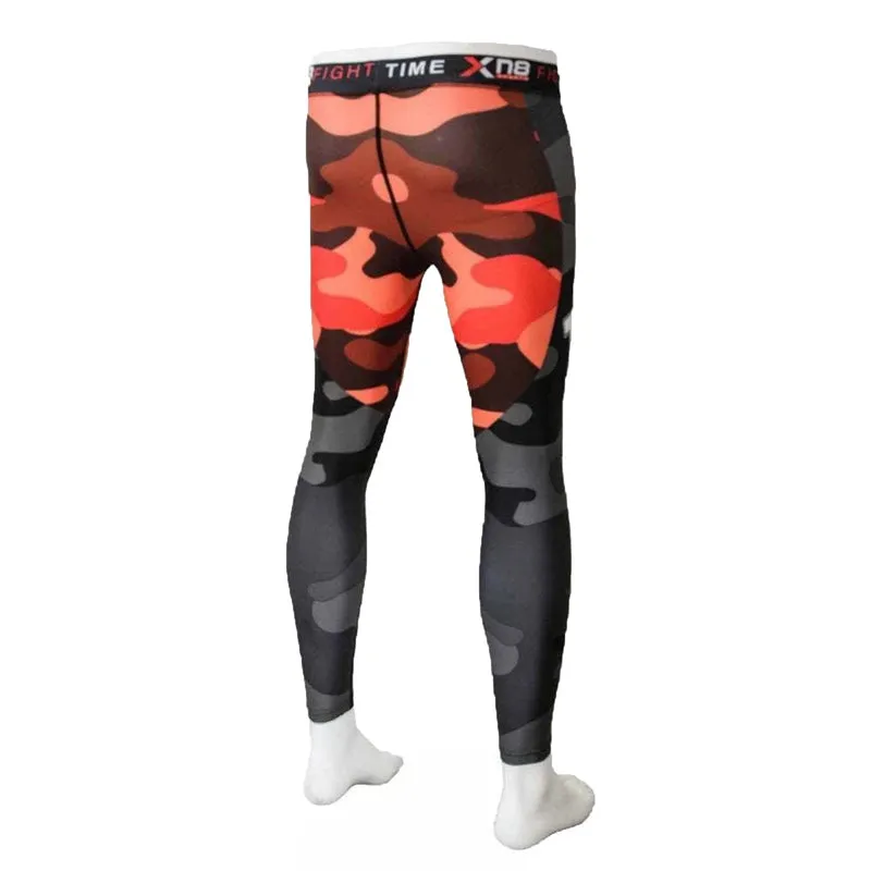Xn8  Mens Leggings ( Grey Orange )