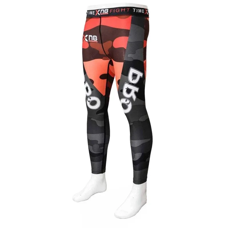 Xn8  Mens Leggings ( Grey Orange )