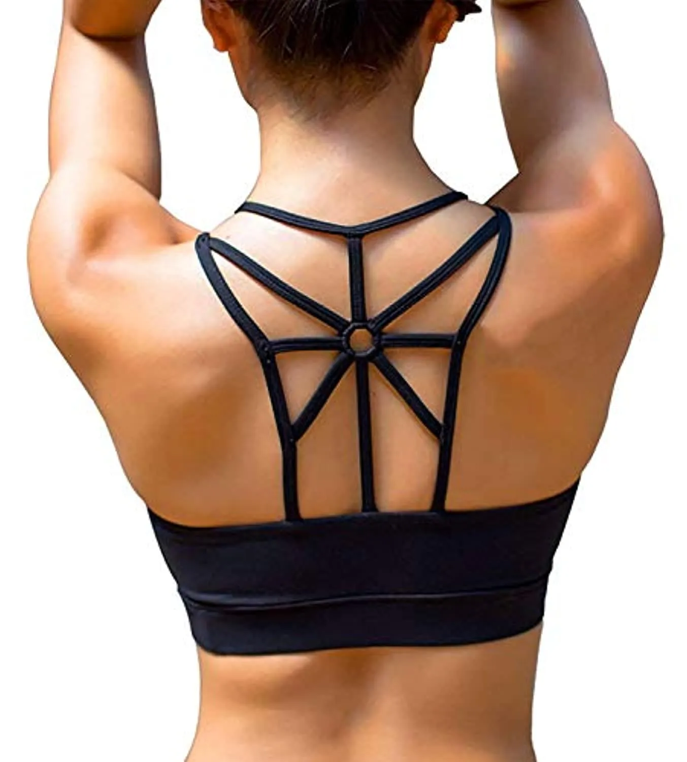 YIANNA Sports Bras for Women Cross Back Padded Sports Bra Medium Support Workout Running Yoga Bra