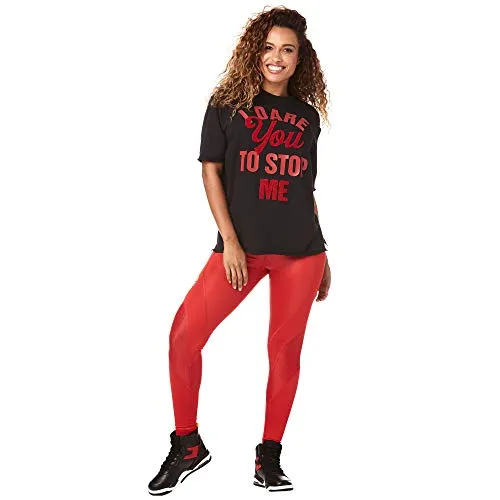 Zumba Loose Fitting Dance Fitness Graphic Tees Athletic Workout Top for Women